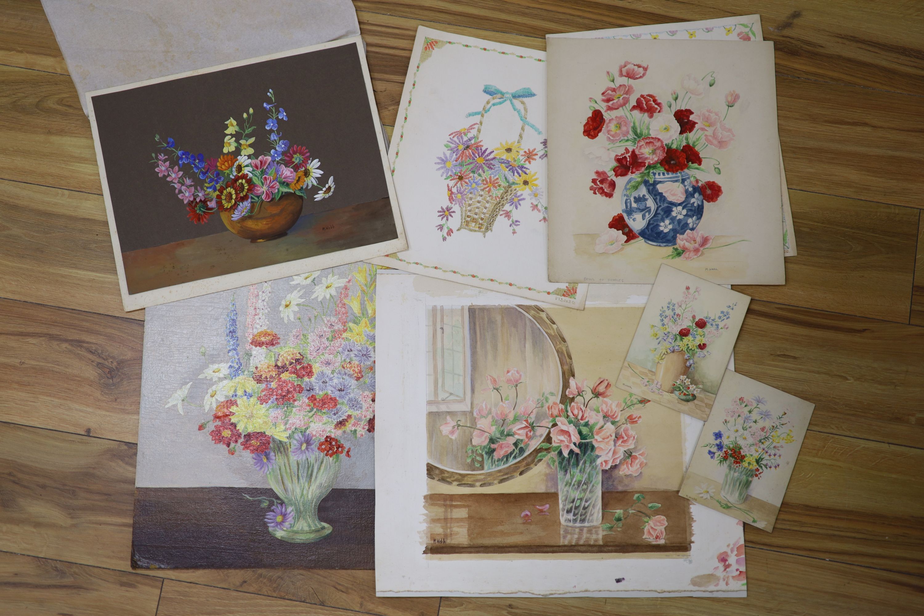 M. Webb (20th century), a collection of still life studies of flowers